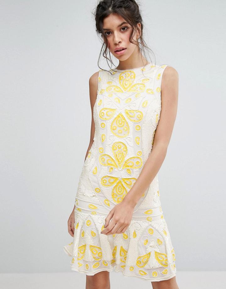 Frock & Frill Sequin Shift Mini Dress - White