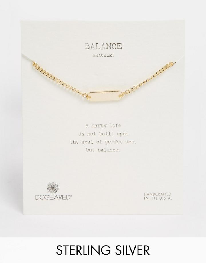 Dogeared Gold Plated Balance Id Bracelet - Gold