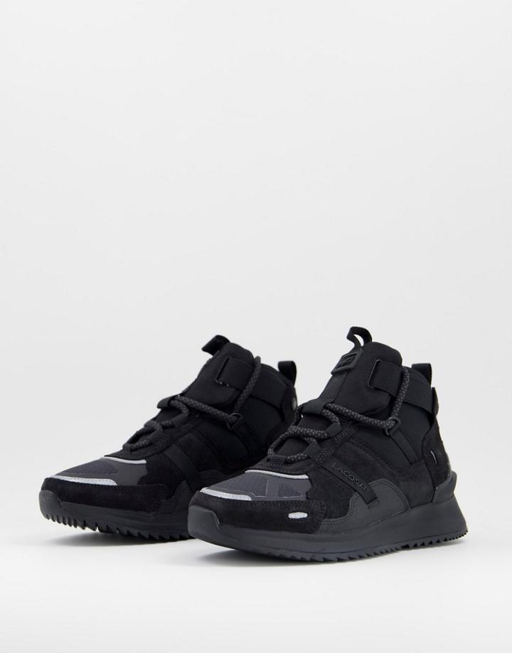 Lacoste Run Breaker Sneakers Hi Top In Black