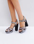 London Rebel Glitter Platform Sandal - Multi