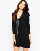 Traffic People Little Bo Sweater Dress With Bow Detail - Black