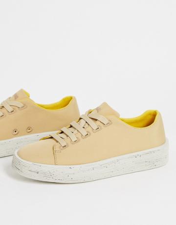 Camper Minimal Sneakers With Flecked Sole In Beige-neutral