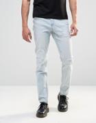 Cheap Monday Tight Skinny Jeans Cloud Bleach Distressed - Cloud