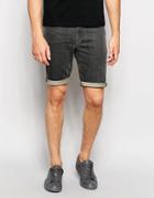 Asos Denim Shorts In Super Skinny Mid Gray - Mid Gray