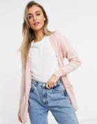 Abercrombie & Fitch Pocket Cardigan In Light Pink