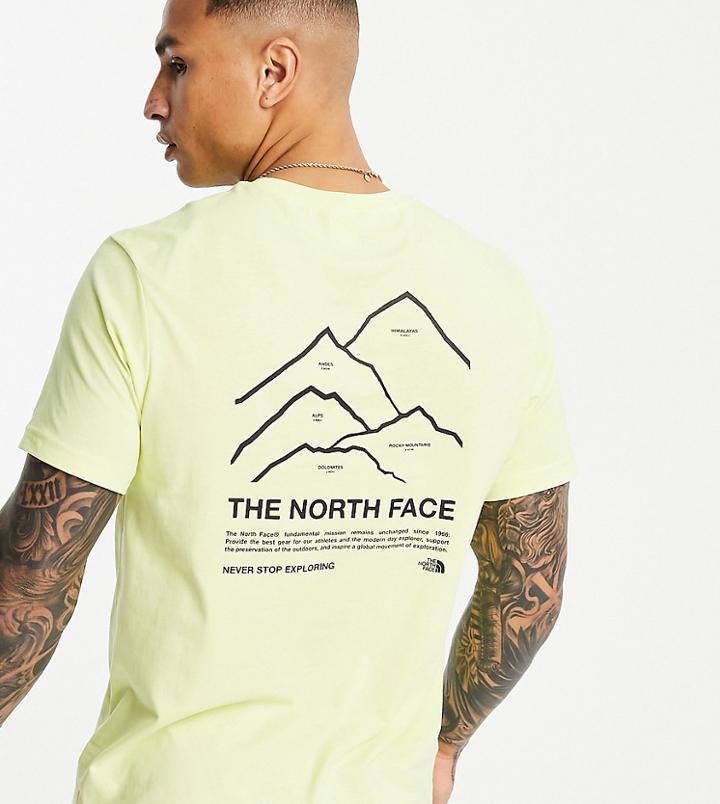 The North Face Peaks T-shirt In Yellow Exclusive At Asos