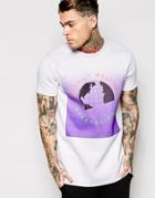 Asos Relaxed T-shirt With Neoprene And Global Print - White