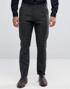 Asos Slim Smart Pants In Gray Herringbone With Zips - Gray