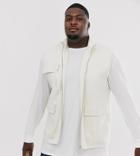 Asos Design Plus Jersey Utility Vest In Off White-beige
