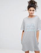 Adolescent Clothing Take Me To The Weekend T-shirt Dress - Gray