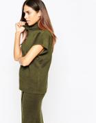 Warehouse Funnel Neck Top - Olive