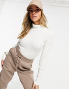 I Saw It First Knitted Turtleneck Cropped Sweater In Cream-white