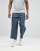 Asos Design Wide Leg Cropped Jeans In Raw Gray