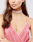 Asos Hen Bride Glitter Choker - Pink