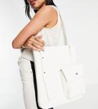 Glamorous Exclusive Multi Pocket Tote Shopper Bag In Canvas-neutral