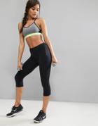Elle Sports Training Capri Gym Leggings - Black