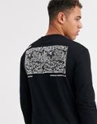 Jack & Jones Core Relaxed Fit Back Logo Long Sleeve T-shirt In Black
