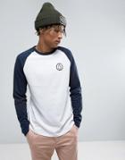 Volcom Long Sleeve Raglan T-shirt With Sludge Logo - White
