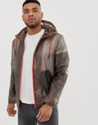 Asos Design Transparent Windbreaker With Contrast Neon Taping - Gray
