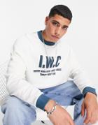 Asos Design Oversized Sweatshirt In White With Raglan Detail And Text Print