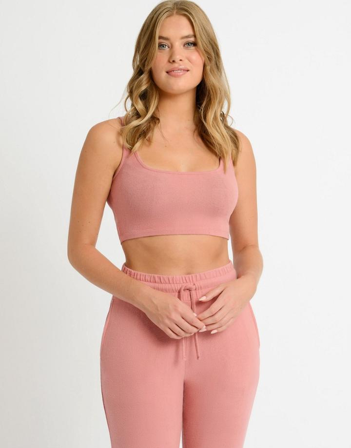 Chelsea Peers Soft Jersey Lounge Crop Top In Pink