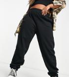 Cotton: On Curve High Waist Sweatpants In Washed Black