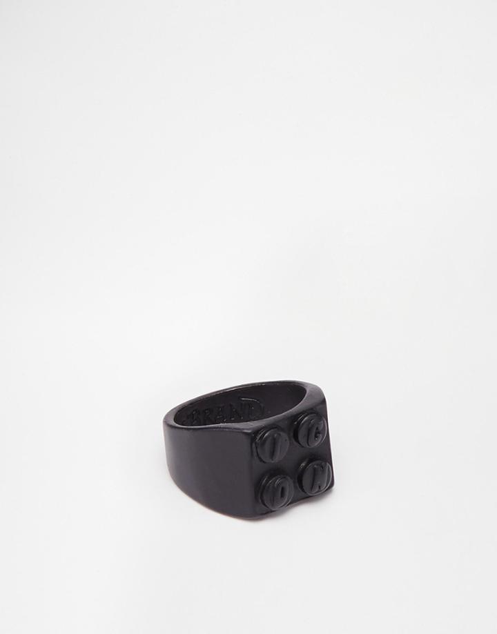 Icon Brand Building Block Ring - Black