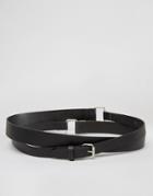 Weekday Leather Double Wrap Belt - Black