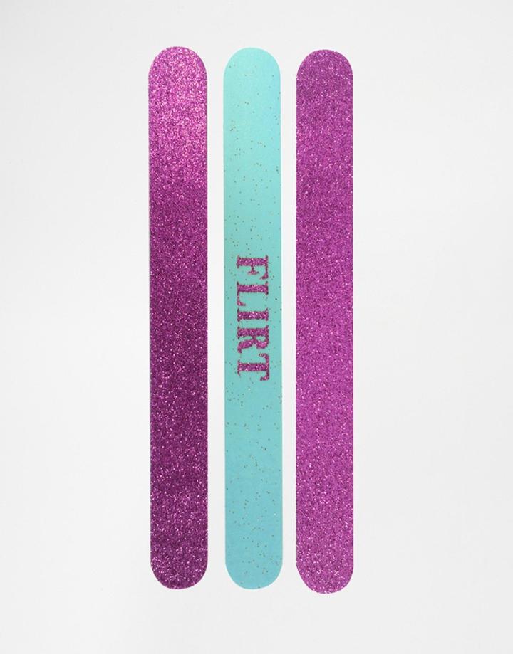 Flirt Glitter Nail Files Set X 3 - Flirt