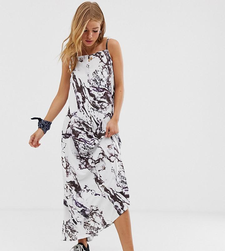 Another Reason Backless Maxi Dress In Marble Print-multi