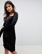 Vero Moda Velvet Mini Party Dress In Black