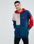 Boohooman Color Block Hoodie With Man Embroidery In Multi Color - Multi
