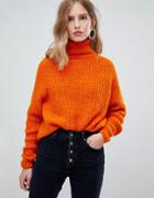 Only Roll Neck Knitted Sweater - Orange