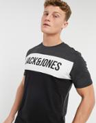 Jack & Jones Box Logo T-shirt In Black