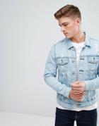 Only & Sons Denim Jacket With Distressed Details - Blue