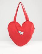 Disney X Lazy Oaf 101 Dalmatians Heart Tote Bag - Red