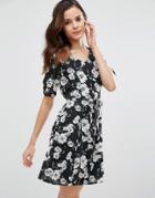 Poppy Lux Thereasa Rose Tea Dress - Black