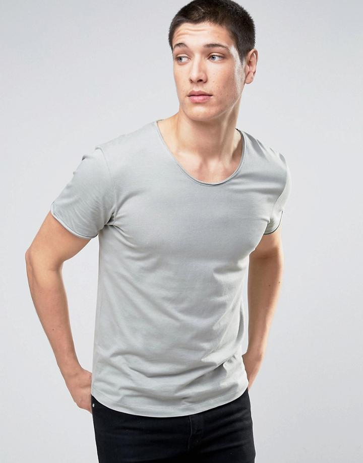Selected Homme Scoop Neck Tee - Green