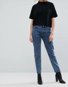 Dr Denim High Rise Straight Leg Jean In Acidwash - Blue