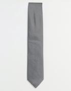 Asos Tie With Texture In Gray - Gray