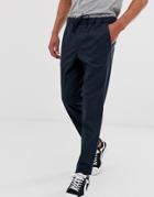 Jack & Jones Premium Drawstring Waist Pants In Navy