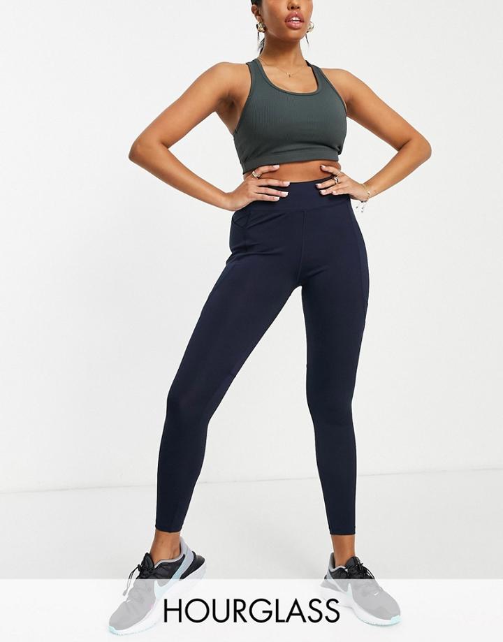 Asos 4505 Hourglass Icon Run Tie Legging With Pocket-navy