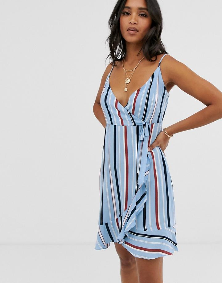 Vila Stripe Wrap Dress-multi