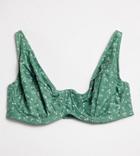 Peek & Beau Curve Exclusive Underwire Bikini Top In Green Floral