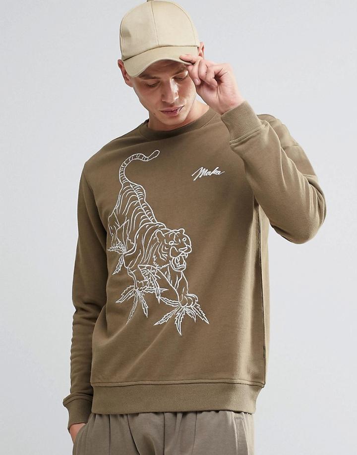 Maharishi Line Tiger Crew Sweat - Green