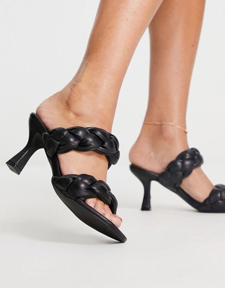 Urban Revivo Braid Detail Heeled Sandals In Black