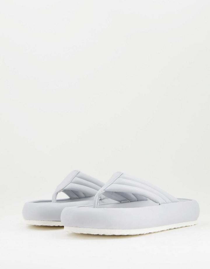 Asos Design Padded Flip Flop In Gray