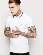 Diesel Polo T-oin Slim Fit Tipped Pique In White - White