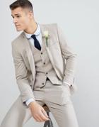 Asos Wedding Slim Suit Jacket In Putty - Gray