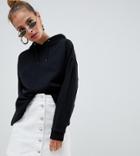 Asos Design Petite Over Head Hoodie In Black - Black